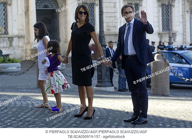 Minister of Regional Affairs Francesco Boccia, wife Nunzia De Girolamo arrives for the swearing ceremony to Quirinale Palace, Rome, ITALY-05-09-2019