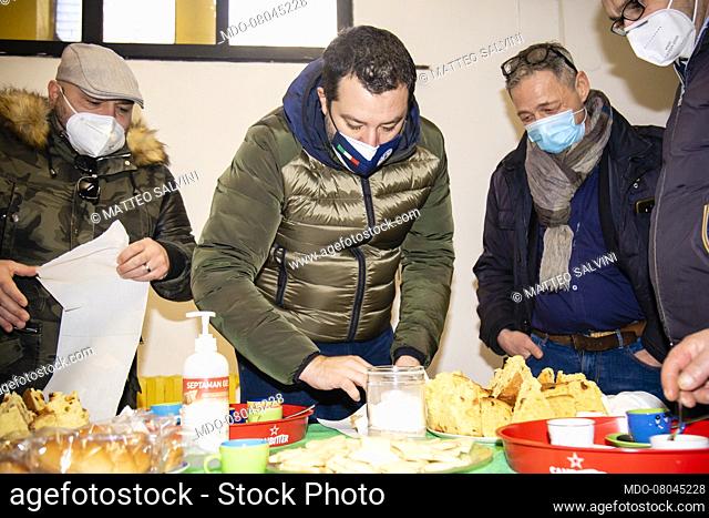 Matteo Salvini visits the Eris Foundation, a structure dedicated to the recovery of drug addicts, in Lambrate. Milan (Italy), December 26th, 2020