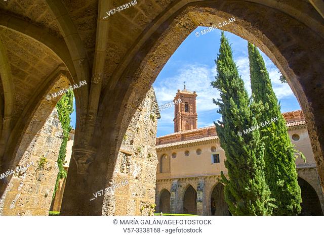 Cloister. Santa Maria de Piedra monastery, Nuevalos, Zaragoza province, Aragon, Spain