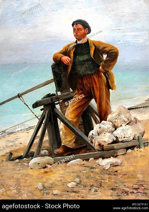 Hagborg August Wilhelm Nikolaus - Fisherman in Bretagne - Swedish School - 19th Century