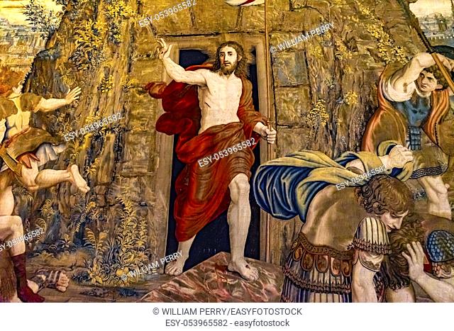 Vatican Museum Jesus Resurrection Rise from Tomb Tapestry Rome Italy