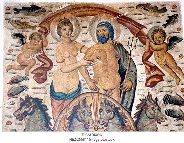Triumph of Neptune and Amphitrite, Roman mosaic, early 4th century. Artist: Unknown