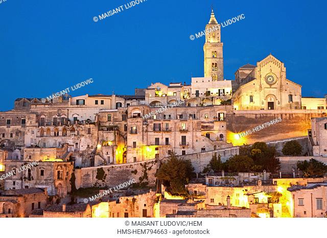 Italy, Basilicate, Matera, semi-cave built borough Sassi listed at the World Heritage by UNESCO, where Pier Paolo Pasolini's 1964 Gospel according to Matthew...
