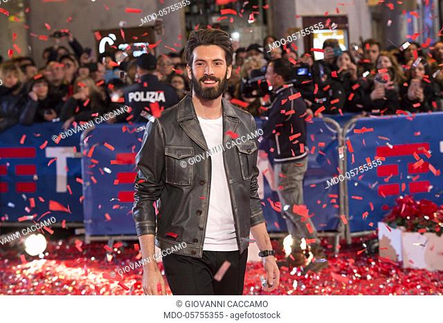 Singer Giovanni Caccamo attends the Red Carpet of 68th Festival di Sanremo. Sanremo, February 5, 2018