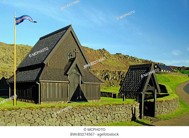 stave church of Heimaey, Iceland, Vestmannaeyjar, Heimaey