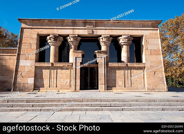 Famous Landmark Debod, egyptian temple in Madrid, Spain