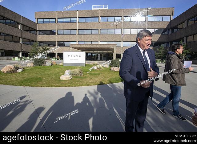 Flemish Minister President Jan Jambon pictured during a visit to the Volvo Group Headquarters, during an official visit to Sweden, in Goteborg