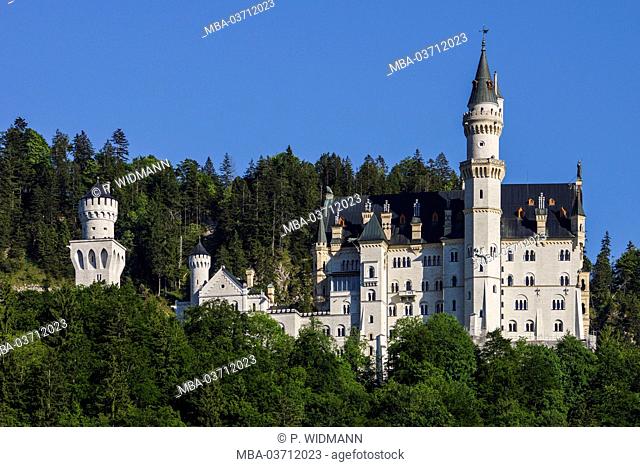 castle Neuschwanstein, Schwangau near Füssen (town), Swabian, Bavaria, Germany