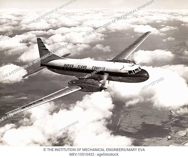 Napier Eland Airliner G ANVP a Convair liner 340 in flight over Bedfordshire August 1956