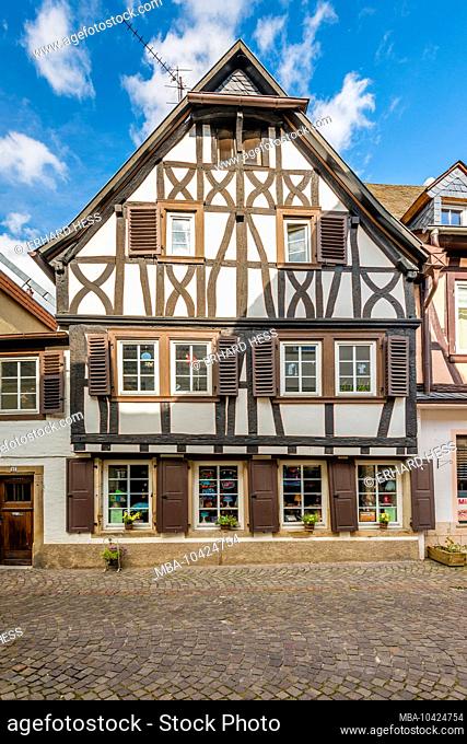Half-timbered house in the historic old town of Meisenheim am Glan, well-preserved medieval architecture in the northern Palatinate highlands