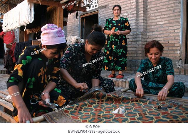 carpet weavers in Chiwa, Uzbekistan, Chiwa
