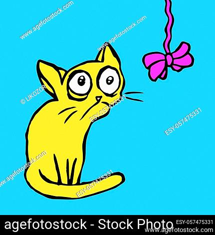 Cartoon cat sitting Stock Photos and Images | agefotostock