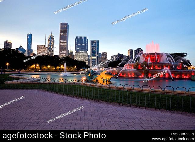Buckingham Fountain in downtown Chicago