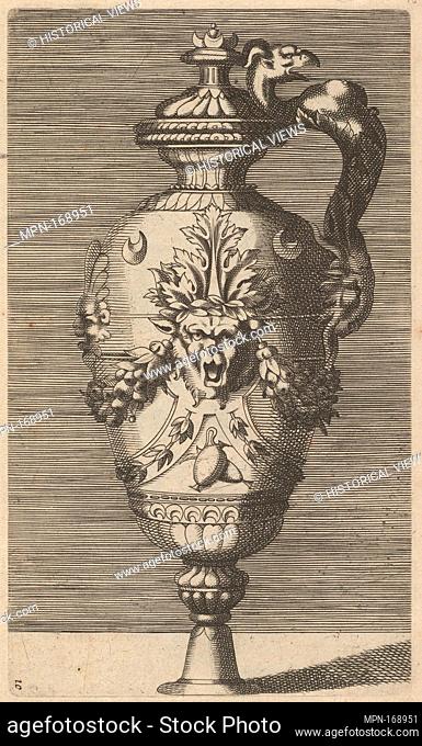 Vase with Lid, Decorated with a Mask and Garlands. Artist and publisher: Originally by René Boyvin (French, Angers ca. 1525-ca