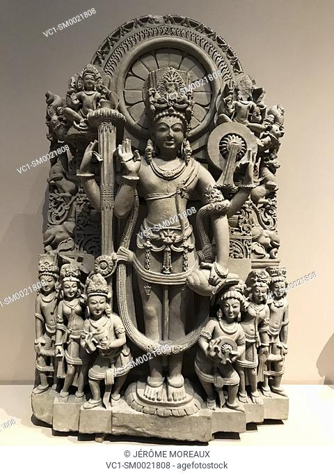 Stela of a four-armed Vishnu. India. Metropolitan Museum of Art. New York City, USA