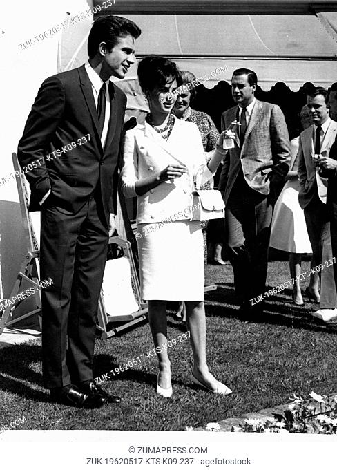May 17, 1962 - Famous American actor WARREN BEATTY with fiance American actress NATALIE WOOD at the International Film Festival, in Cannes