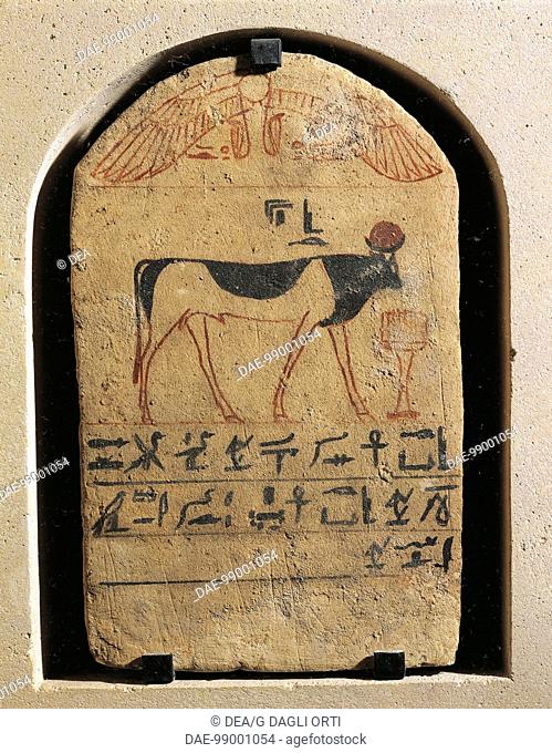 Egyptian civilization, New Kingdom, Dynasty XX. Stele of god Apis. From Serapeum at Memphis  Paris, Musée Du Louvre