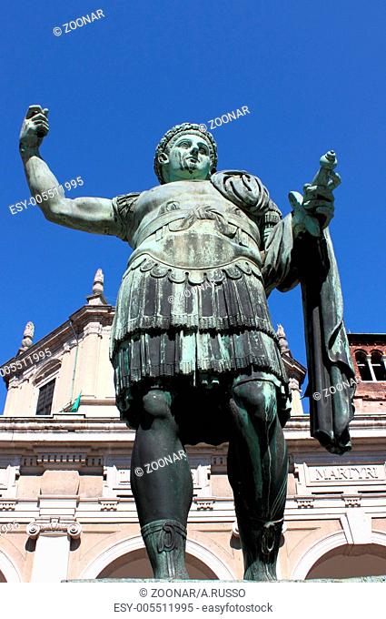 Statue of emperor Constantine in front St. Lawrenc