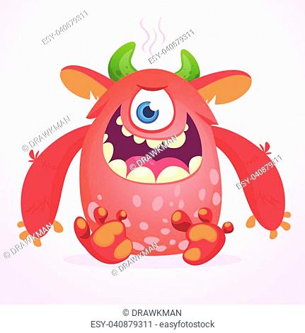 Angry cartoon monster. Funny monster face emotion. Halloween vector  illustration, Stock Vector, Vector And Low Budget Royalty Free Image. Pic.  ESY-040875021 | agefotostock