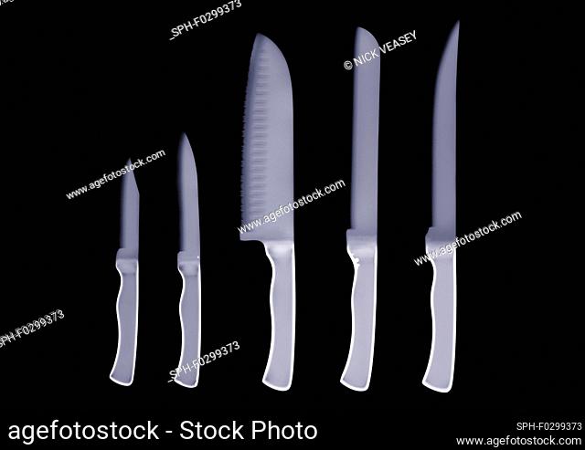 Row of knives, X-ray