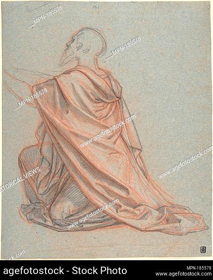 Study of a Kneeling Man; verso: Cropped Study of a Standing Man in a Cloak. Artist: Ludwig Ferdinand Schnorr von Carolsfeld (German, Königsberg