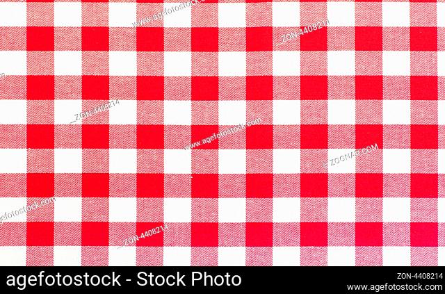 Checked with red and white tablecloth