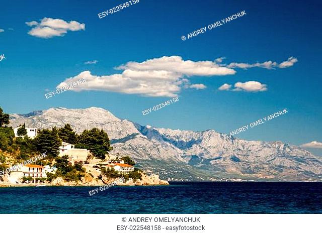 Beautiful Adriatic Beach and Lagoon with Blue Water near Split