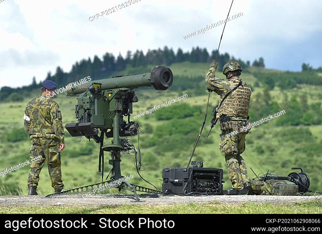 The RBS-70NG short-range anti-aircraft missile during the Multinational short-range air defence exercise Tobruq Arrows 2021 in the Hradiste military area