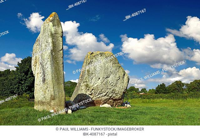 Avebury Neolithic standing stone circle, UNESCO World Heritage Site, Wiltshire, England, United Kingdom