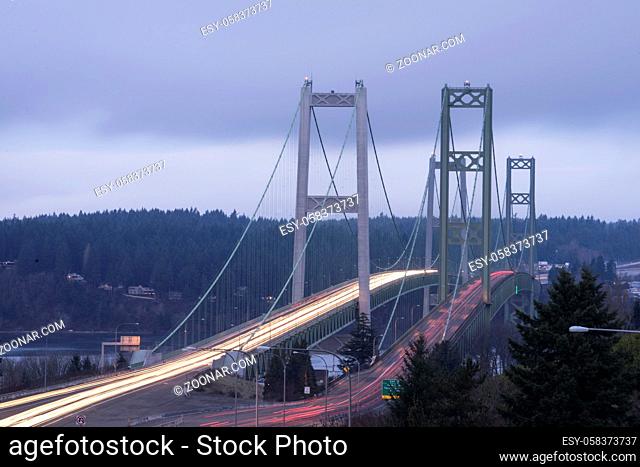 Two bridges are needed to carry traffic into Tacoma out of Gig Harbor over the Puget Sound