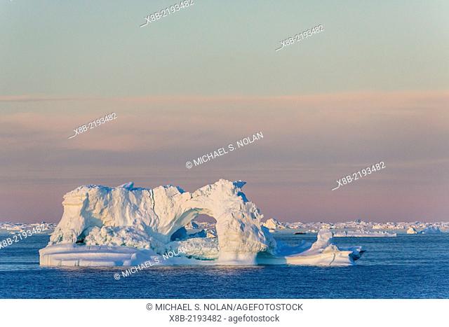 Huge icebergs calved from the Ilulissat Glacier, a UNESCO World Heritage Site, Ilulissat, Greenland