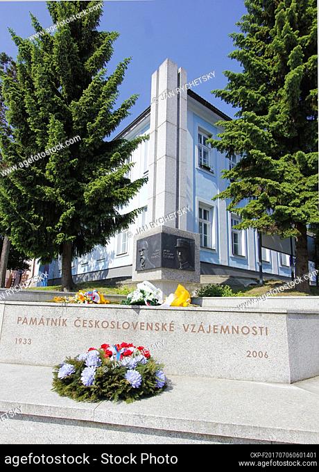 On Masaryk Square in Valasske Klobouky there is a monument to Czechoslovak reciprocity in front of the town office. (CTK Photo/Jan Rychetsky)