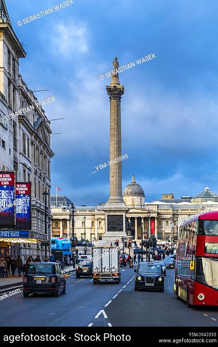 Nelson's Column, Trafalgar Square, London, United Kingdom, Europe