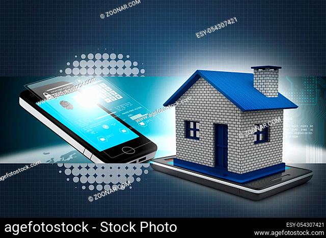 home with smart phone