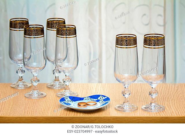 Six beautiful glass of the glass