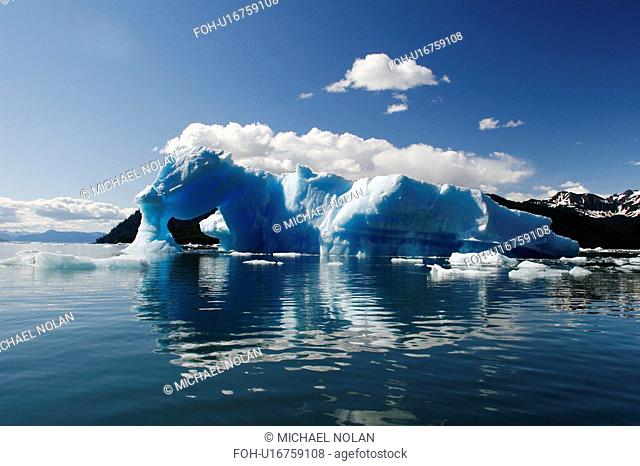 Icebergs calved from the LeConte Glacier just outside Petersburg, Southeast Alaska, USA. Pacific Ocean