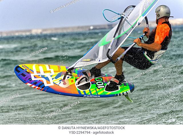 windsurfing, Catania, Sicily, Italy, Mediterranean Sea, Europe