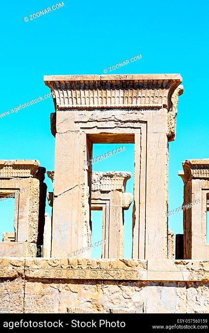 blur in iran persepolis the old  ruins historical destination monuments and ruin