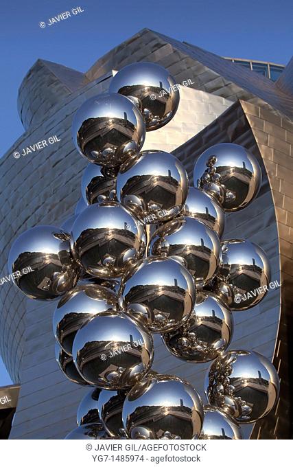 'Bolas' by Anish Kapoor, Guggenheim museum, Bilbao, Bizkaia, Spain