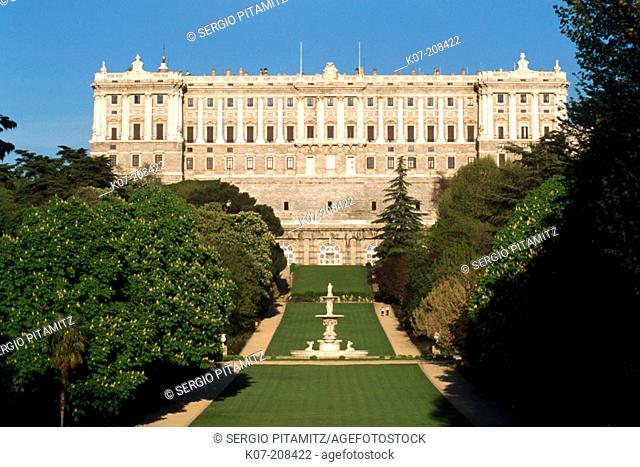 Palacio Real (Royal Palace) & Campo del Moro. Madrid. Spain