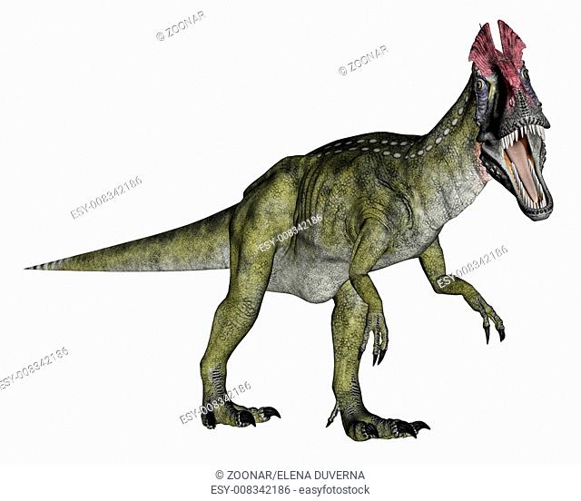 Cryolophosaurus dinosaur walking - 3D render