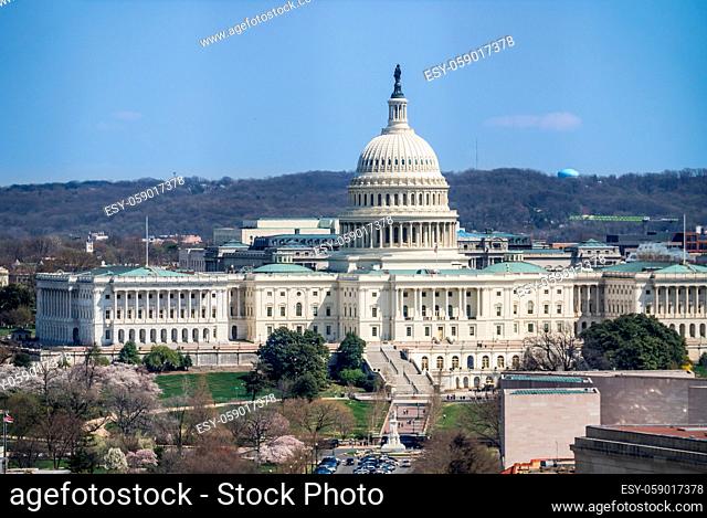 The United States Capitol Building on a sunny day