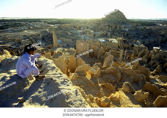 the old town of the Oasis and village of Siwa in the lybian or western desert of Egypt in north africa
