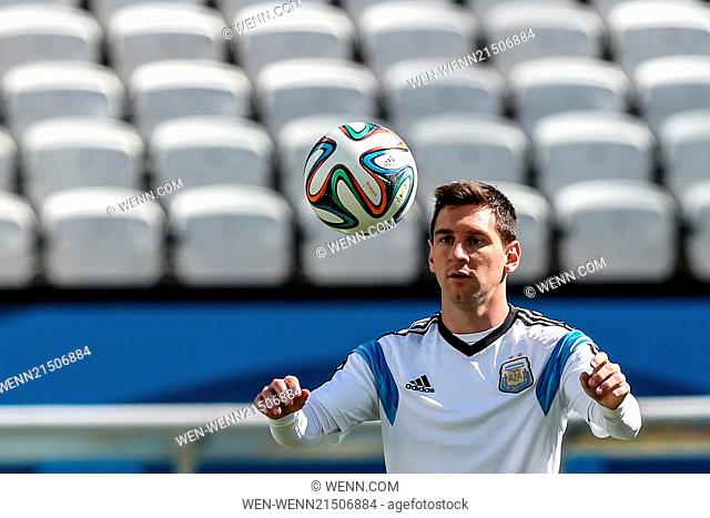 2014 FIFA World Cup - Argentina national football team training held at Arena Corinthians, preparing for their match against Switzerland tomorrow (01Jul14)