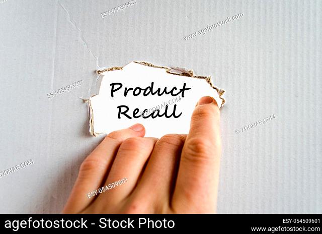 Product recall text concept isolated over white background