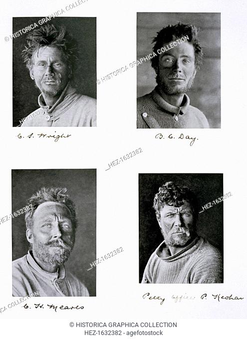 Members of Captain Scott's Antarctic expedition, 1910-1913. Four members of the 'Terra Nova' expedition to the South Pole
