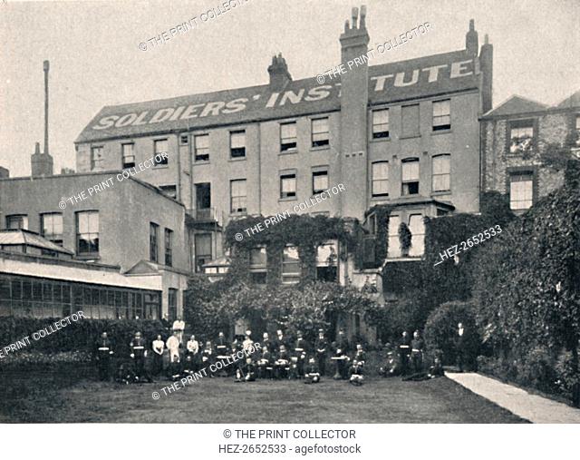 'The Soldiers' Institute, Portsmouth', 1904. The Soldiers' Institute, Portsmouth, established by Miss Sarah Robinson. From Social England, Volume VI