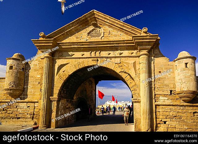 Puerta de la marina(1796), Squala del puerto. Essaouira (mogador). Costa Atlantica. Marruecos. Magreb. Africa