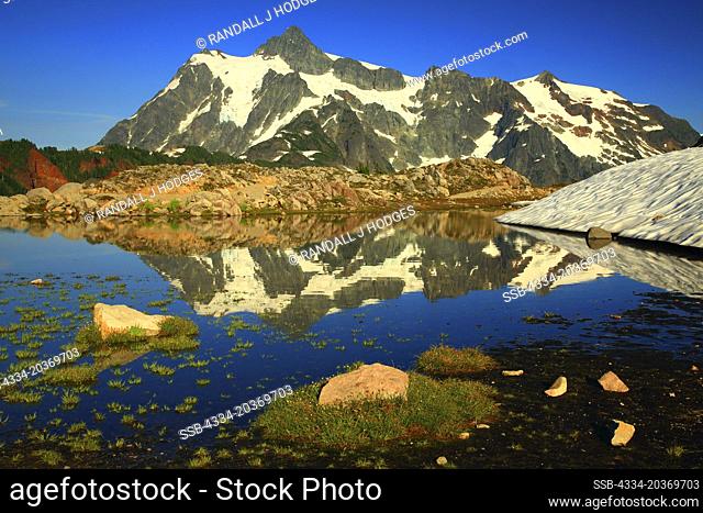 Mt Shuksan Reflected In A Tarn From Artists Ridge in The Mt Baker National Recreation Area Of Washington
