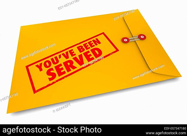 Youve Been Served Legal Document Court Summons Envelope 3d Illustration